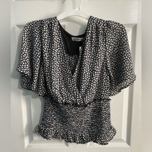 “In Loom” (Medium) Floral Smocked Blouse